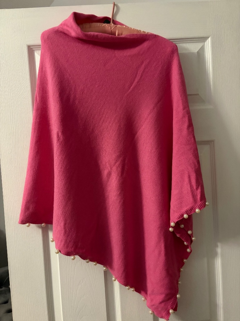 Peyton Pearl Poncho by Liza Byrd Pink asymmetrical hem